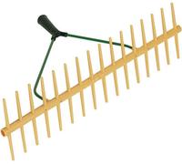 Râteau plastique (double face en polypropylène, 16 dents, support de manche ø 27 mm sans manche pour foin/herbe/feuilles) - Kerbl 29162