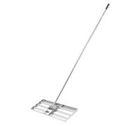 Râteau pour gazon - Nivellement du gazon et du sol - Tige réglable de 50 à 180 cm - Acier inoxydable - Rotation à 180° - Pour jardin et terrains de golf