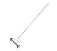 Râteau scarificateur à rouleau, tête large 40cm | Rouleau pour déchaumer sans effort, dents pointues aèrent le sol, acier carbone et inox durable, manche télescopique réglable