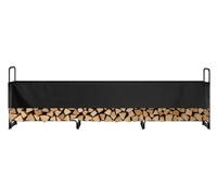 Râtelier à bois d'extérieur de 3,8 m avec housse, 386 x 36 x 117 cm, support à bois robuste et housse imperméable 600D Oxford pour cheminée, terrasse, rangement intérieur/extérieur pour 3/4 cordes de