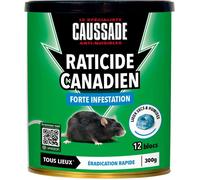 Raticide Canadien - Anti Rats - Efficacité Radicale - Tous Lieux - 12 Appâts Blocs Pâtes Flocoumafen - Prêt à l'emploi
