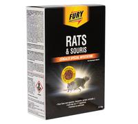 Raticide et souricide Fury, 7 sachets de 20g avec boite appât