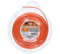 Ratioparts Fil de Nylon 2,4 mm en Aluminium Cut 42 m de Fil de Tondeuse 6 pans Orange