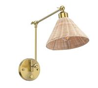 Rattan Wall Sconces Plug in Boho Hardwire Wrapped Lamp Adjustable Swing Arm Light Practical Lighting fixtures