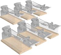 RatzFatz Piège à Souris 6X Piège vivant 15cm Grand ●In book● Efficace, Robuste - Souris, Campagnols, Capture vivante, Piège en boîte, Fil, Bois, Carport, Terrasse, Intérieur, Extérieur, Small Trap