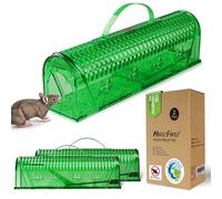 Ratzfatz Piege a Souris Vert, 25 × 7.5 × 8 cm Piège à Rat Réutilisable, Ajustable, No Kill Cage Rongeur pour Attraper Les Souris Les Rats et Autres Rongeurs de Taille Similaire