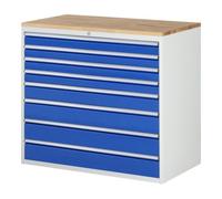 RAU Armoire à tiroirs Rau plateau en hêtre et 8 x tiroirs-XXL 4x90 1x120 3x150mm Quantité:1