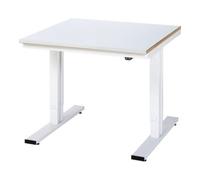 RAU Établi adlatus RAU 300 réglable en hauteur électriquement Plan de travail avec revêtement en tôle d'acier 1000 mm x 1000 mm Quantité:1