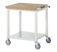 RAU Etabli mobile brut avec tablette en tôle d'acier LxPxH 750x700x880mm Quantité:1