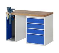 RAU Établi Rau modèle 7510 avec 4 tiroirs et armoire l x p x h 1250x700x840mm Quantité:1