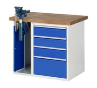RAU Établi Rau modèle 7510 avec 4 tiroirs et armoire LxPxH 1000x900x840mm Quantité:1