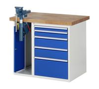 RAU Établi Rau modèle 7511 avec 5 tiroirs et armoire LxPxH 1000x900x840mm Quantité:1