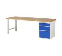 RAU Rau Établi 7508A1, L2500xP900xH890mm, 3x tiroirs-TA Quantité:1