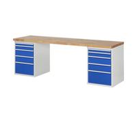 RAU Rau Établi 7511A3, L2500xP700xH890mm, 10x tiroirs-TA Quantité:1