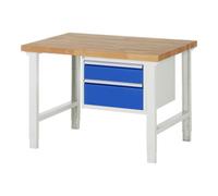 RAU Rau Établi réglable en hauteur 7123A1, L1250xP900xH790-1140mm, 2x tiroirs-TA Quantité:1