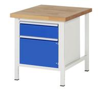 RAU Rau Établi réglable en hauteur 8152A2, L750xP900xH840-1040mm, 1 tiroir-TA, 1 porte Quantité:1