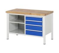 RAU Rau Établi réglable en hauteur 8463A2, L1250xP700xH840-1040mm, 4x tiroirs-TA Quantité:1