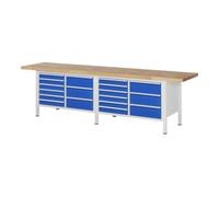 RAU Rau Établi réglable en hauteur 8479A2, L3000xP700xH840-1040mm, 16x tiroirs-TA Quantité:1