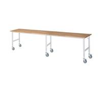 RAU Rau Table de travail mobile (HV) Tom (6 LR), L4000xP800xH910-1230mm, Plateau B 25mm Quantité:1