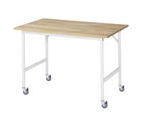 RAU Rau Table de travail mobile Jerry (4 LR), L1250xP800xH900mm, Plateau B 25mm Quantité:1