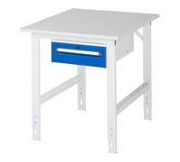RAU Rau Table de travail Tom réglable en hauteur KM02, L750xP1000xH760-1080mm, plateau M-22mm Quantité:1