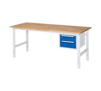 RAU Rau Table de travail Tom réglable en hauteur KM03, L2000xP800xH760-1080mm, plateau B-25mm Quantité:1