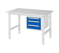 RAU Rau Table de travail Tom réglable en hauteur KM04, L1250xP800xH760-1080mm, plateau M 22mm Quantité:1