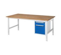 RAU Rau Table de travail Tom réglable en hauteur KM05, L2000xP1000xH760-1080mm, plateau B-25mm Quantité:1