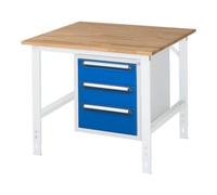 RAU Rau Table de travail Tom réglable en hauteur KM06, L1000 x P1000 x H760-1080mm, plateau B-25mm Quantité:1