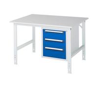 RAU Rau Table de travail Tom réglable en hauteur KM06, L1250xP1000xH760-1080mm, plateau M 22mm Quantité:1