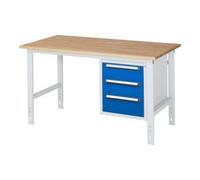 RAU Rau Table de travail Tom réglable en hauteur KM06, L1500xP800xH760-1080mm, plateau B-25mm Quantité:1