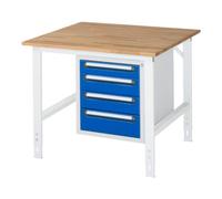 RAU Rau Table de travail Tom réglable en hauteur KM07, L1000 x P1000 x H760-1080mm, plateau B-25mm Quantité:1