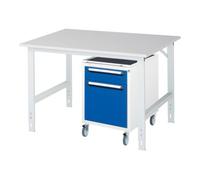 RAU Rau Table de travail Tom réglable en hauteur KM08, L1250xP1000xH760-1080mm, plateau M-22mm Quantité:1