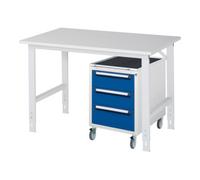 RAU Rau Table de travail Tom réglable en hauteur KM09, L1250xP800xH760-1080mm, plateau M 22mm Quantité:1