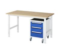 RAU Rau Table de travail Tom réglable en hauteur KM09, L1500xP800xH760-1080mm, plateau B-25mm Quantité:1