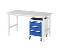RAU Rau Table de travail Tom réglable en hauteur KM09, L1500xP800xH760-1080mm, plateau M 22mm Quantité:1