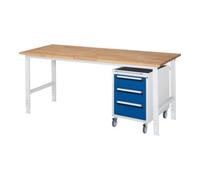 RAU Rau Table de travail Tom réglable en hauteur KM09, L2000xP800xH760-1080mm, plateau B-25mm Quantité:1
