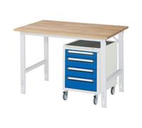 RAU Rau Table de travail Tom réglable en hauteur KM10, L1250xP800xH760-1080mm, plateau B-25mm Quantité:1