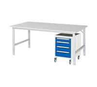RAU Rau Table de travail Tom réglable en hauteur KM10, L2000xP1000xH760-1080mm, plateau M 22mm Quantité:1