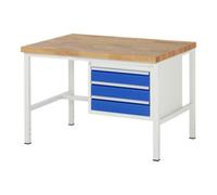 RAU Rau Werkbank 8127A1, L1250xP900xH840mm, 3x tiroirs-TA Quantité:1