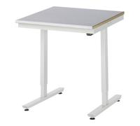 RAU Table de travail adlatus RAU 150 réglable en hauteur électriquement Plateau de travail avec revêtement en tôle d'acier 750 mm x 800 mm Quantité:1