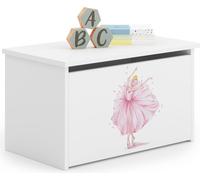 raumhirsch : Coffre à jouets DARIA, boîte à jouets ballerine avec banc intégré, boîte de rangement, coffre pour chambre d'enfant, blanc
