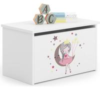 raumhirsch : Coffre à jouets DARIA, boîte à jouets princesse avec banc intégré, boîte de rangement, coffre pour chambre d'enfant, blanc
