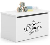 raumhirsch : Coffre à jouets DARIA, boîte à jouets princesse avec banc intégré, boîte de rangement, coffre pour chambre d'enfant, blanc