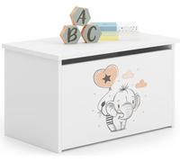 raumhirsch : Coffre à jouets DARIA, éléphant. Boîte de rangement pour jouets avec banc intégré. Coffre pour chambre d'enfant, blanc