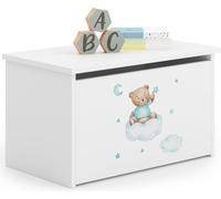 raumhirsch : Coffre à jouets DARIA, ours sur nuage, boîte à jouets avec banc, boîte de rangement, coffre pour chambre d'enfant, blanc