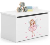 raumhirsch : Coffre de rangement pour jouets DARIA. Fée : Coffre de rangement pour jouets avec banc intégré. Boîte de rangement. Coffre pour chambre d'enfant. Couleur : Blanc