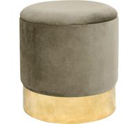raumhirsch GOLDEN : Pouf en velours doré, forme ronde, avec espace de rangement et base dorée