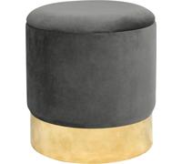 raumhirsch GOLDEN : Pouf en velours doré, forme ronde, avec espace de rangement et base dorée