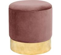 raumhirsch GOLDEN : Pouf en velours doré, forme ronde, avec espace de rangement et base dorée